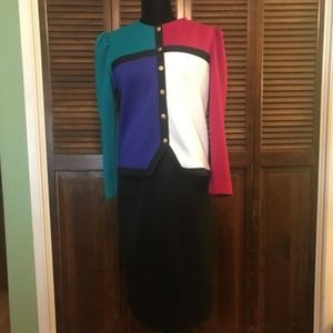 Vintage Leslie Faye Retro Graphic Suit